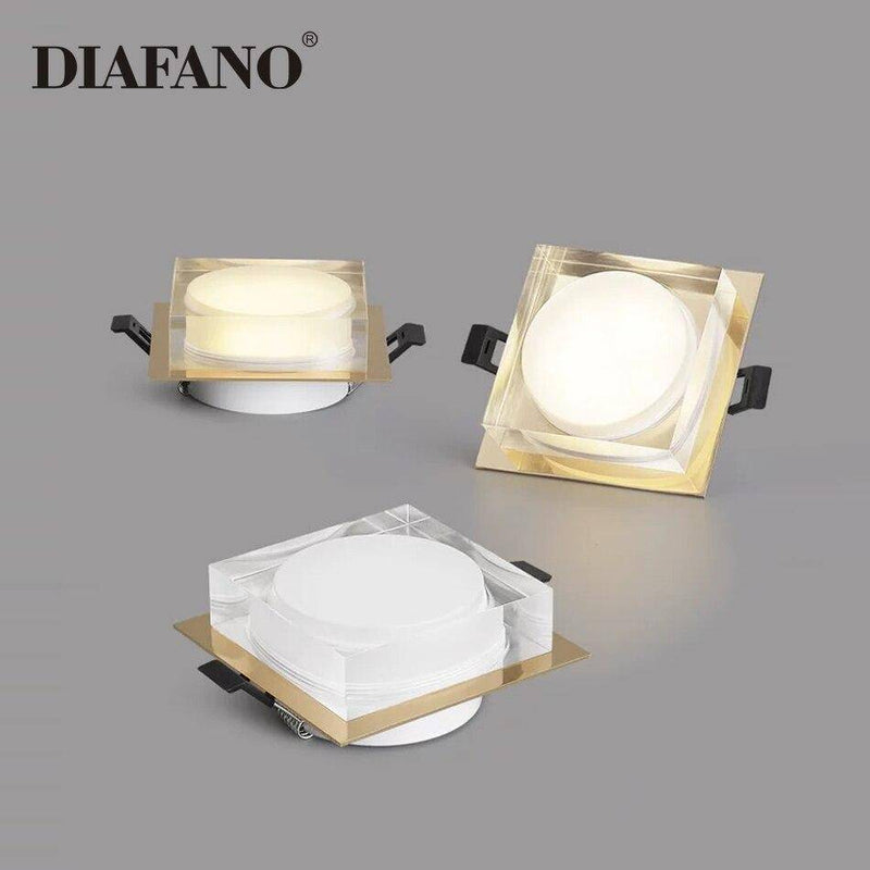 Spot design carré LED style chromé